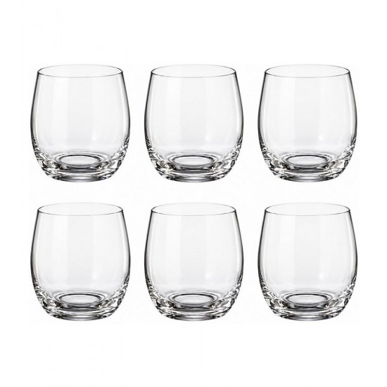 Jogo 6 Copos Baixos 410ml Bohemia Mergus Cristal Ecológico